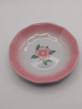 Shenango Pink Rose China Butter Pat Dish 3" USA